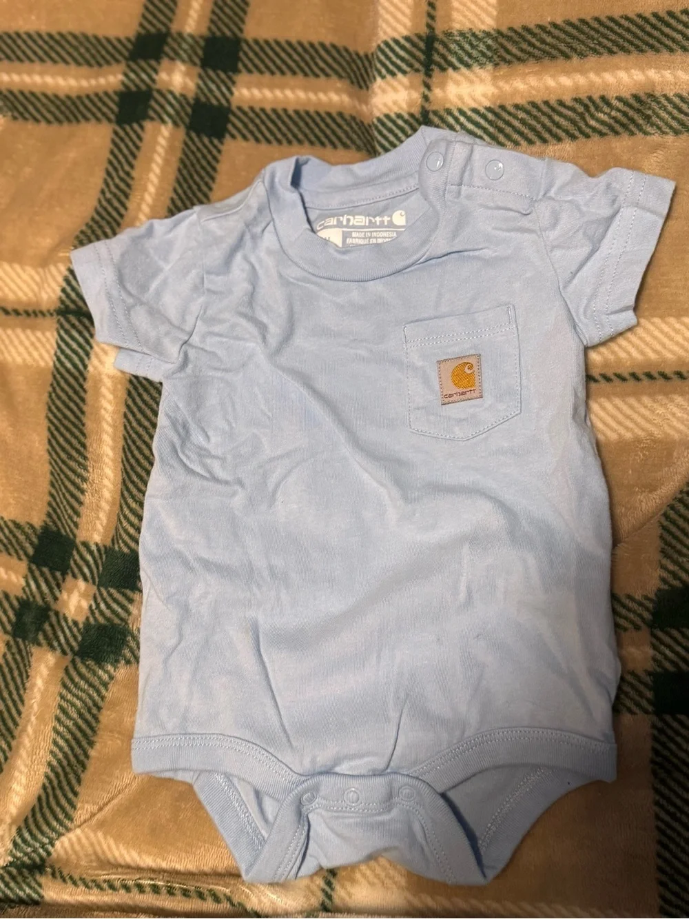 Carhartt Light Blue Baby One-Piece Bodysuit